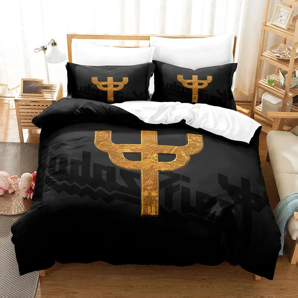 3D Printed Judas Priest Bedding Set Boys Girls Twin Queen Size Duvet Cover Pillowcase Bed Boys Adult Fashion Home Textileextile