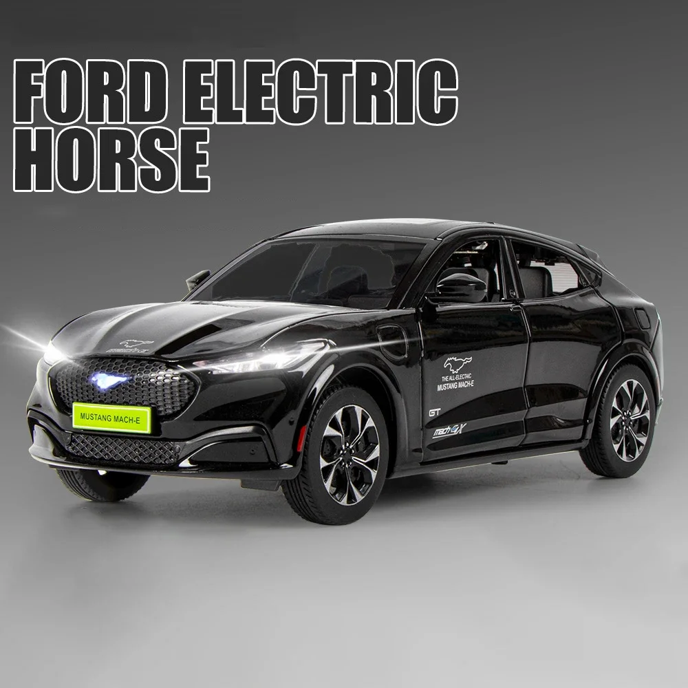 1:24 Ford Mustang Mach-E SUV New Energy Vehicles Alloy Diecasts  Toy Vehicles Toy Car Model Sound and light Collection Kids Toy