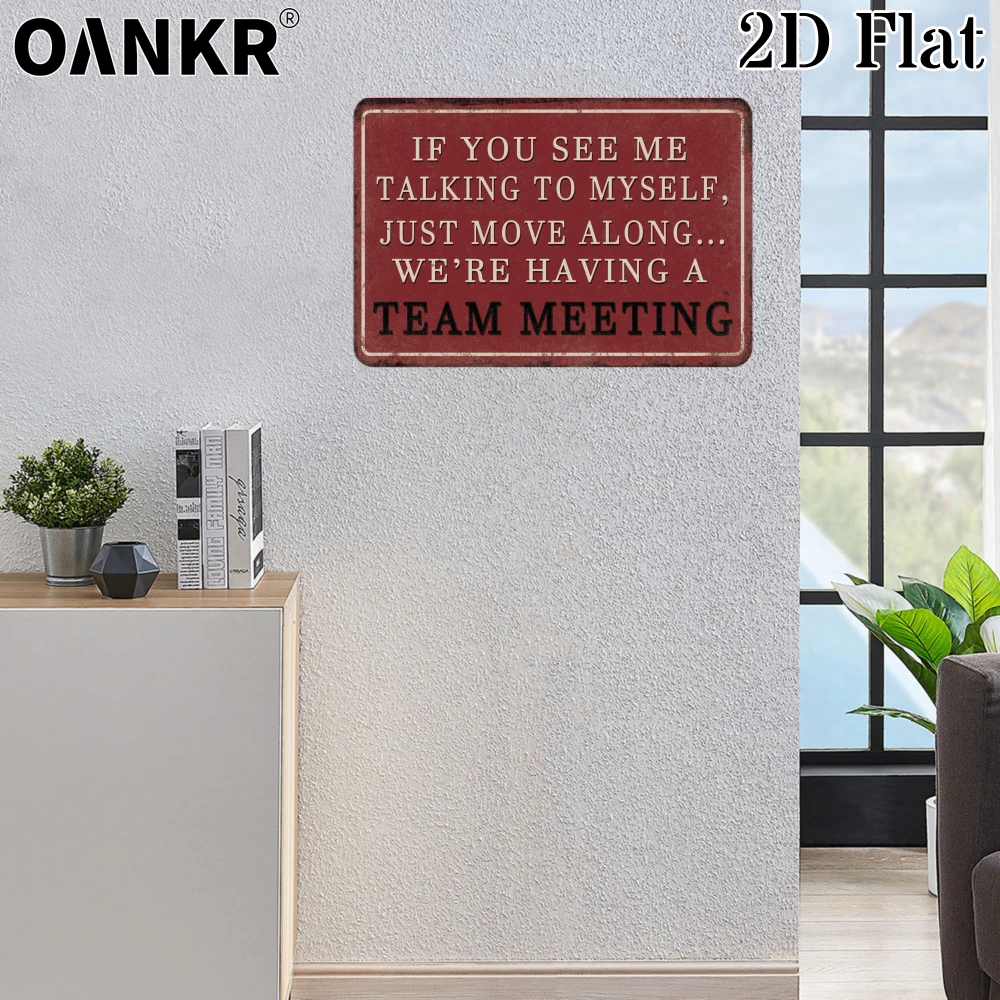 Letrero Metálico Vintage, Si Me Ves Hablando Conmigo Mismo, Sencillamente Pasa Por Aquí, Letrero Metálico Decorativo, Regalo Chic para Decoración del Hogar