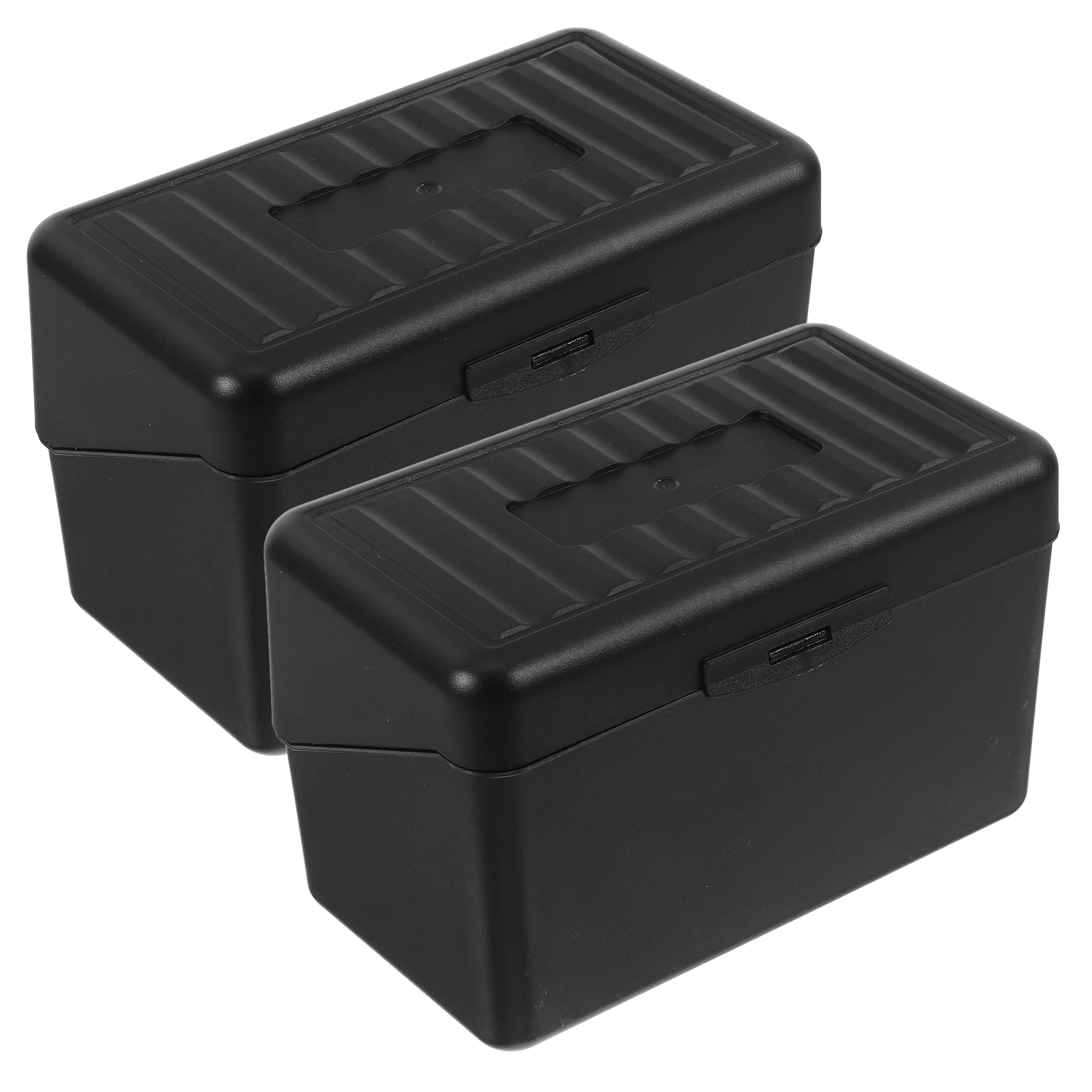 

Desktop Notes Storage Box Flash Cards Index Organizer Case with Cover Black Holder