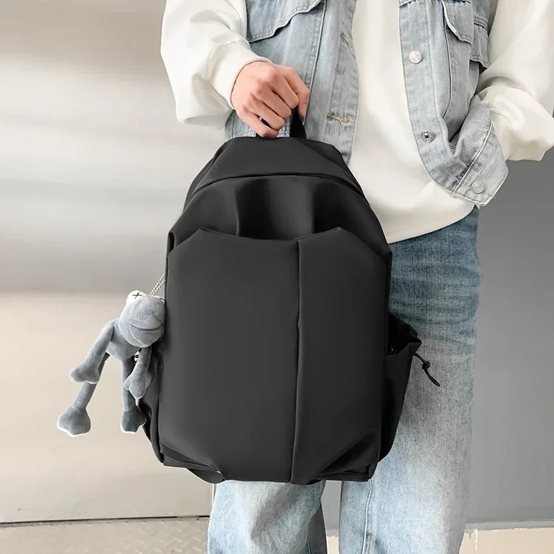 2024 New Fashion Backpack Multifunctional Men\'s and Women\'s Computer Bag Large Capacity School Bag Solid Color Simple