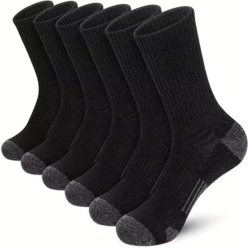 5 Pairs Men\'s Athletic Socks Sport Running Calf Socks Performance Cushioned Breathable Outdoor Crew Socks for Men Women