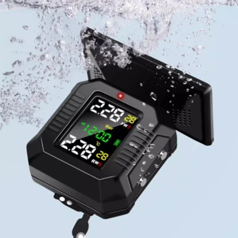 

Полностью новый мотоциклетный солнечный монитор давления в шинах, манометр воздуха, беспроводная внешняя педаль, детектор шин электромобиля