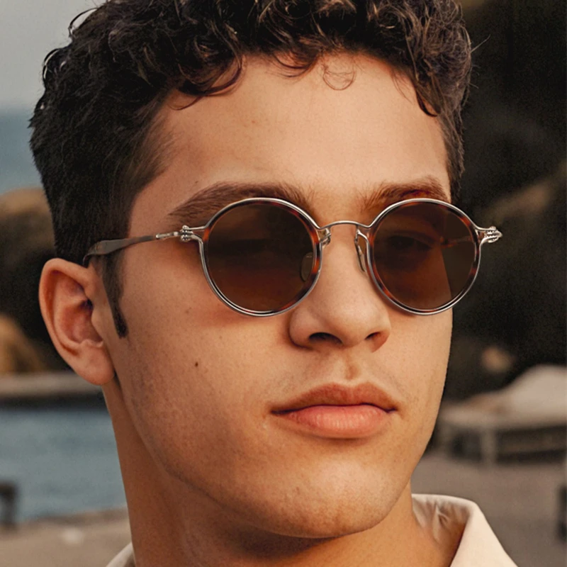 

Круглые мужские поляризационные солнцезащитные очки высшего качества в стиле ретро, винтажные титановые солнцезащитные очки, женские солнцезащитные очки UV400 с защитой от ультрафиолета, оттенки