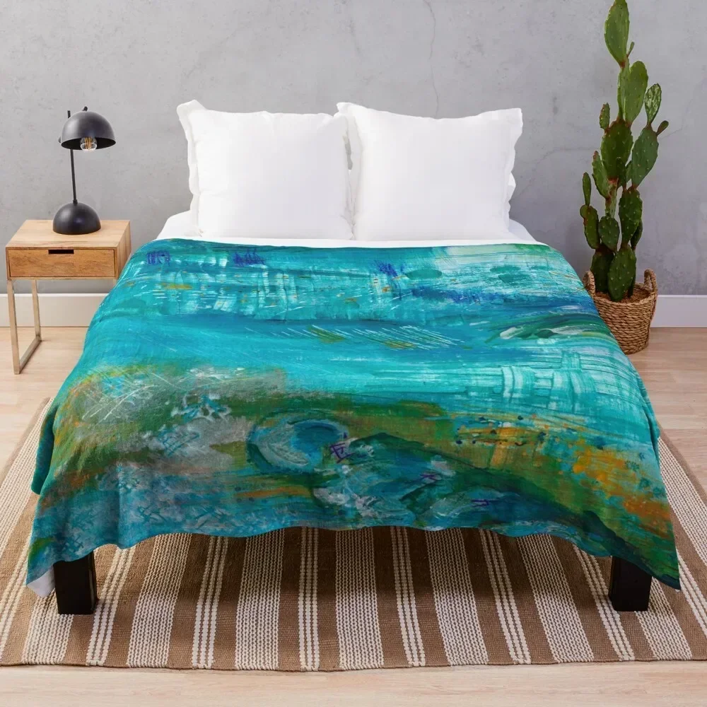 

Blue Waters Landscape Abstract Painting Throw Blanket manga Luxury Brand Decorative Beds Bed Fashionable Blankets