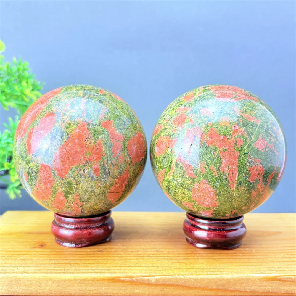 Natural Crystals Unakite Sphere Healing High Quality Ornament Room Decor Gift Ball Mineral Energy