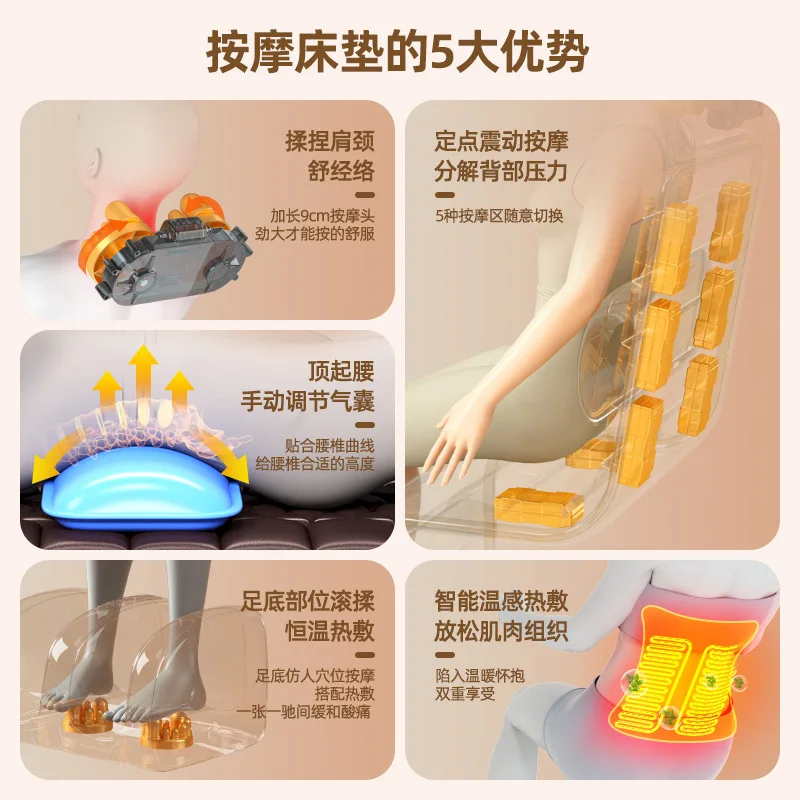 Multifunctional Massage Mattress Cervical Massager Waist Back Kneading Home Massage Cushion