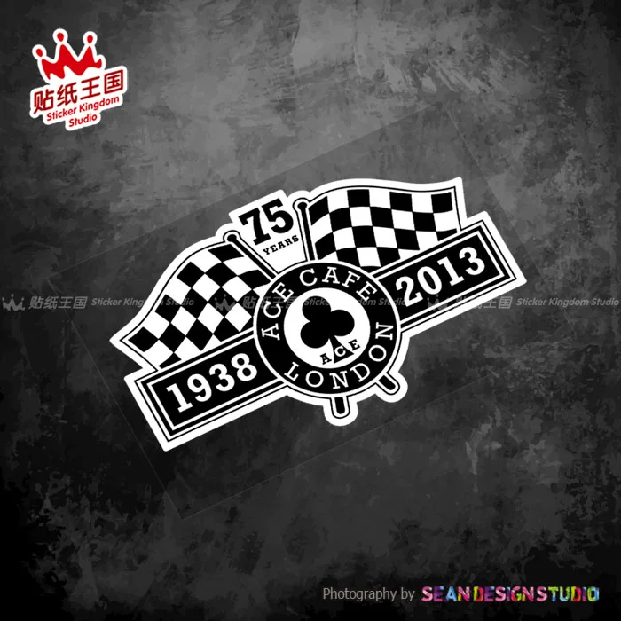 For Artwork 75th Cafe Racer helmet motorcycle motor bike Stickers Waterproof Decals 19