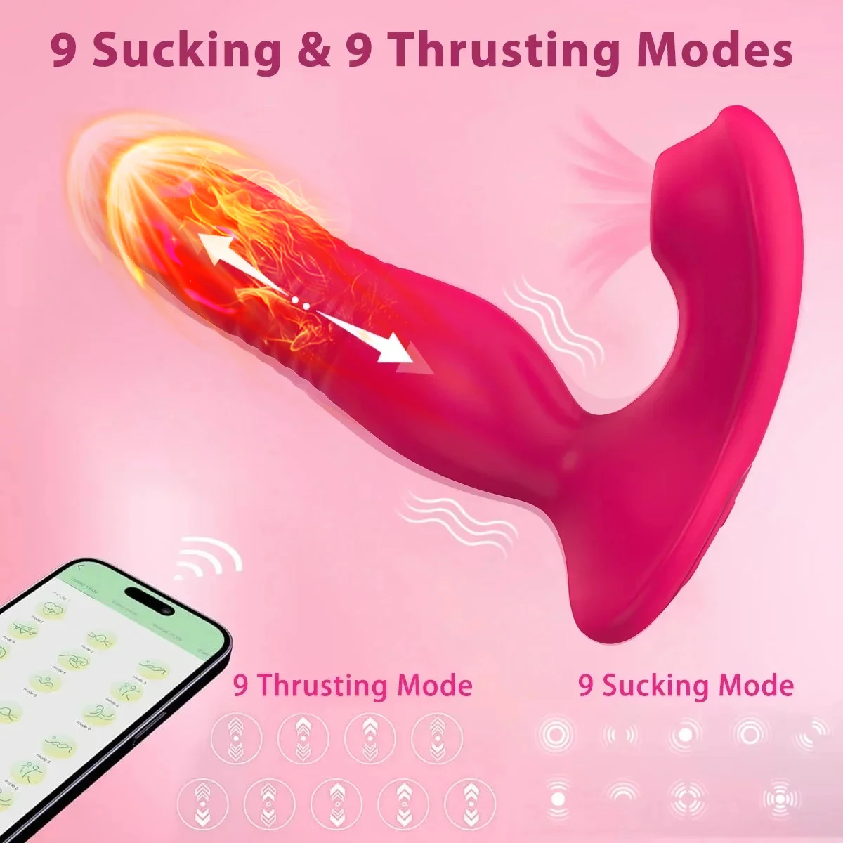 Thrusting Dildo Vibrator Sucking APP Bluetooth Vibrating Clitoris Stimulator G Spot Vagina Massage Butt Plug Sex Toys Adult - view 2