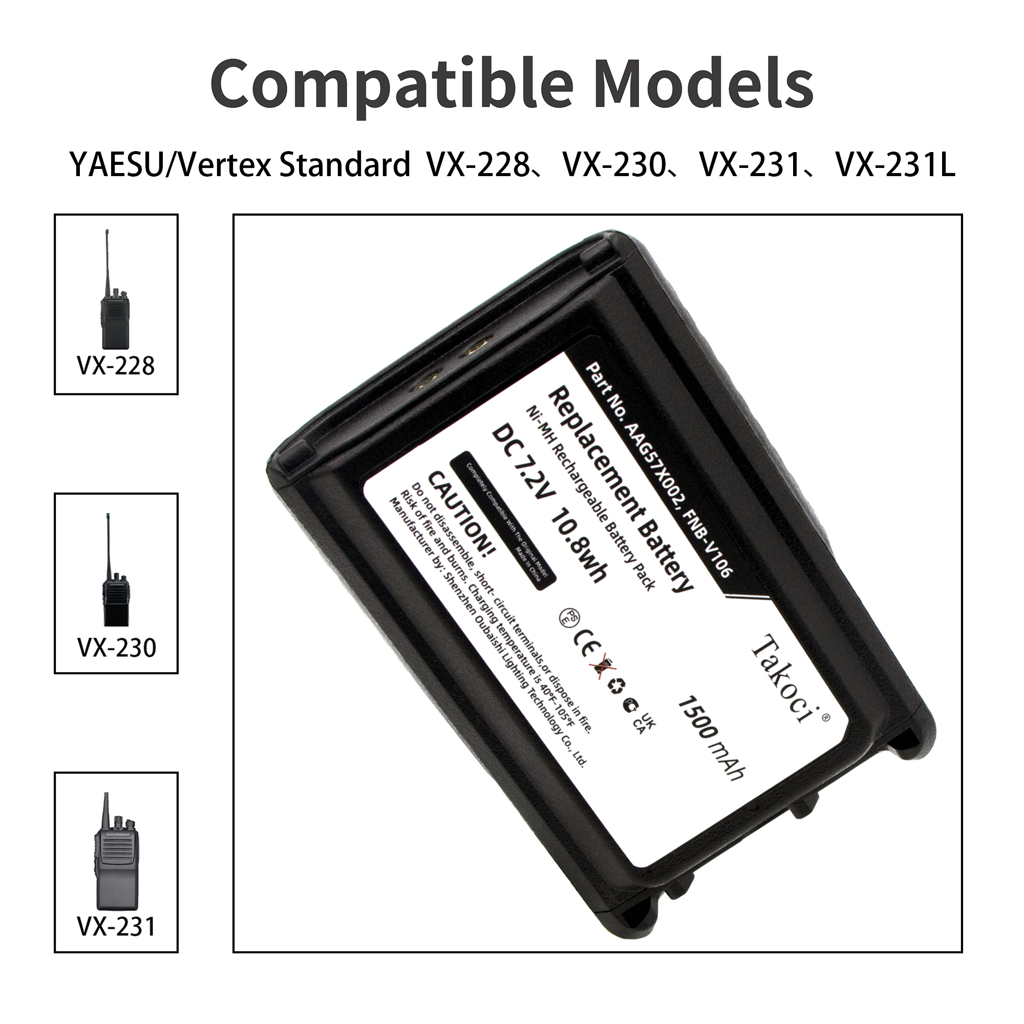 Replacement Battery for Bearcom  BC-95 7.2V/mA