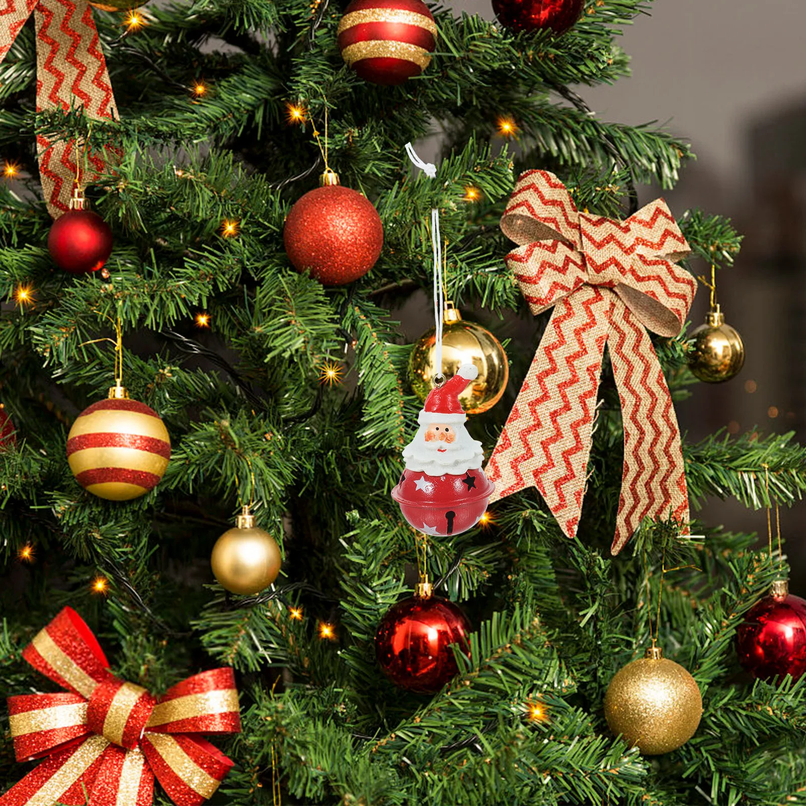 

Christmas Bell Santa Claus Resin Hanging Pendant Holiday Xmas Tree Ornament Party Decoration Christmas Hanging Bells Ornament