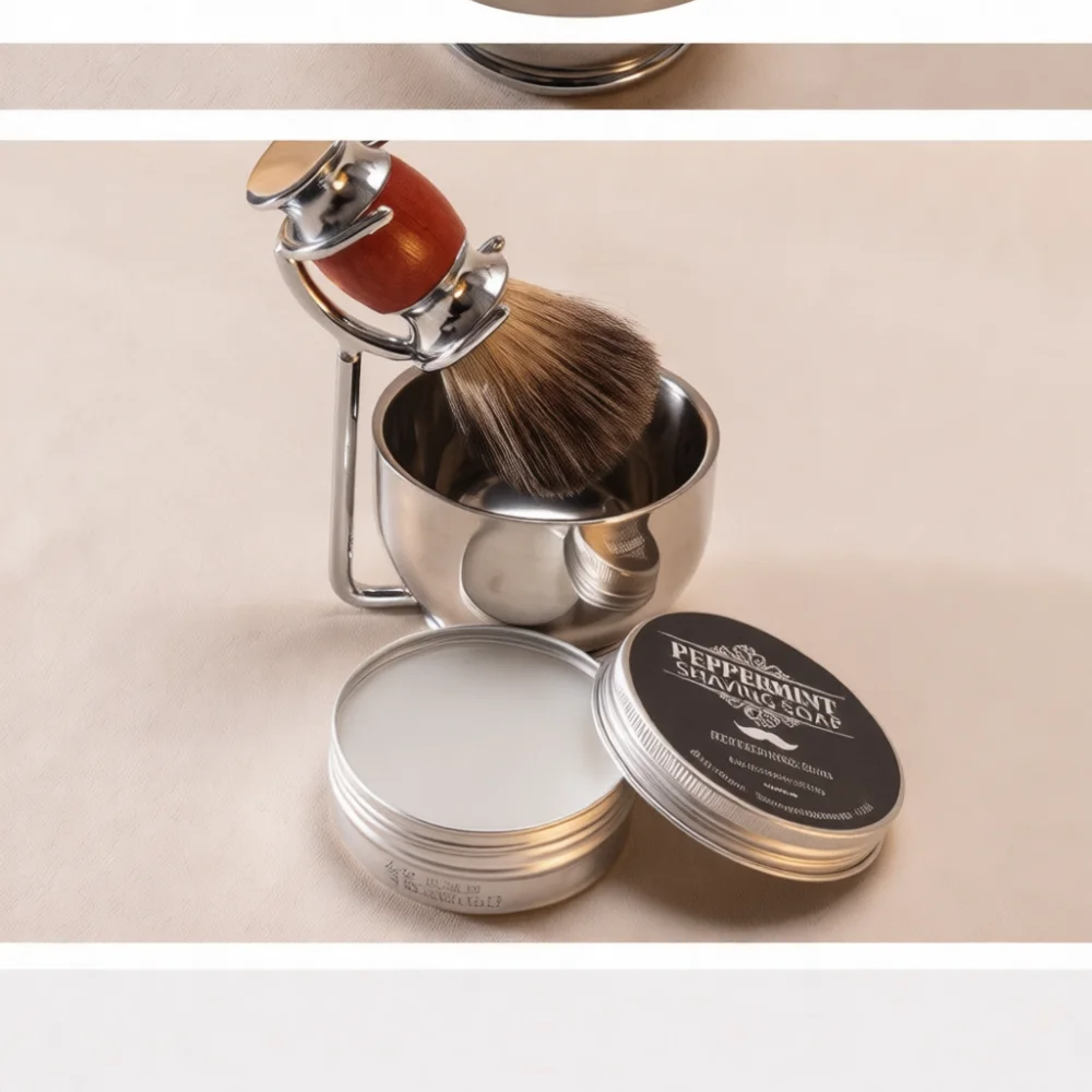 Mens Grooming Treatment - Klassisches manuelles Rasier- und Pflegeset, weiche