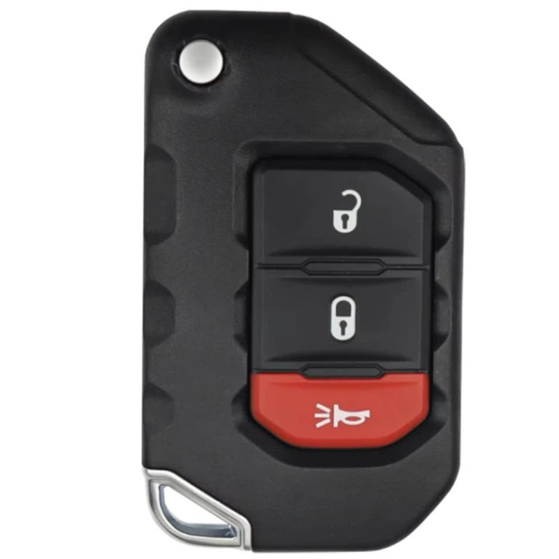 

OEM Replacement Key Case 3Button Flip Remote Key Shell For Jeep Wrangler 2018 2019 With SIP22 Blade