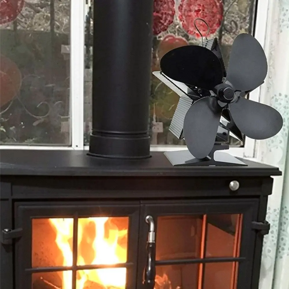 Heat Powered Fireplace Fan Eco Friendly Wood Stove Burner Silent Circulation Blower For Hearth Home Heating Efficiency
