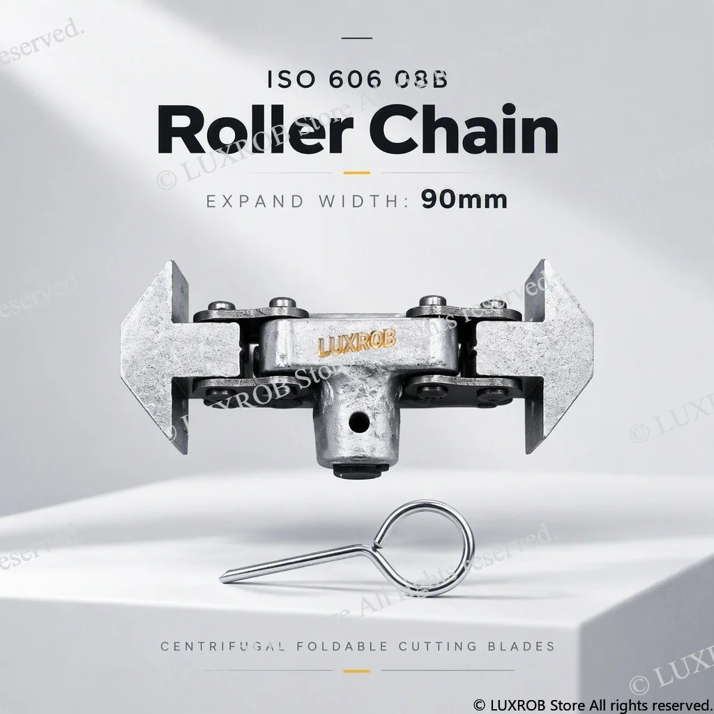 LUXROB 08B Roller Chain Drain Cutter Head Centrifugal Expand Manganese Steel Sewer Cleaner 90mm 16mm Only Head No Rod