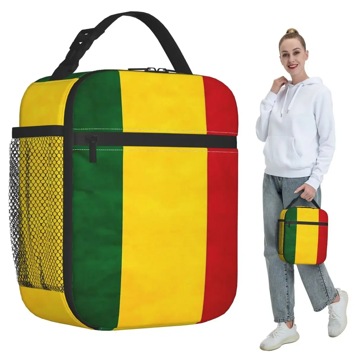 Jamaican Reggae Rasta Lion Jamaica Flag Insulated Lunch Bag for Kids School Cooler Thermal Food Box Tote Lunch Boxes Container