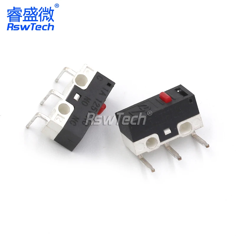 10PCS Mouse Switch Three Foot Handle Roller Button Left/Right Bent foot 1A 125V AC 3 legs DIY Kit