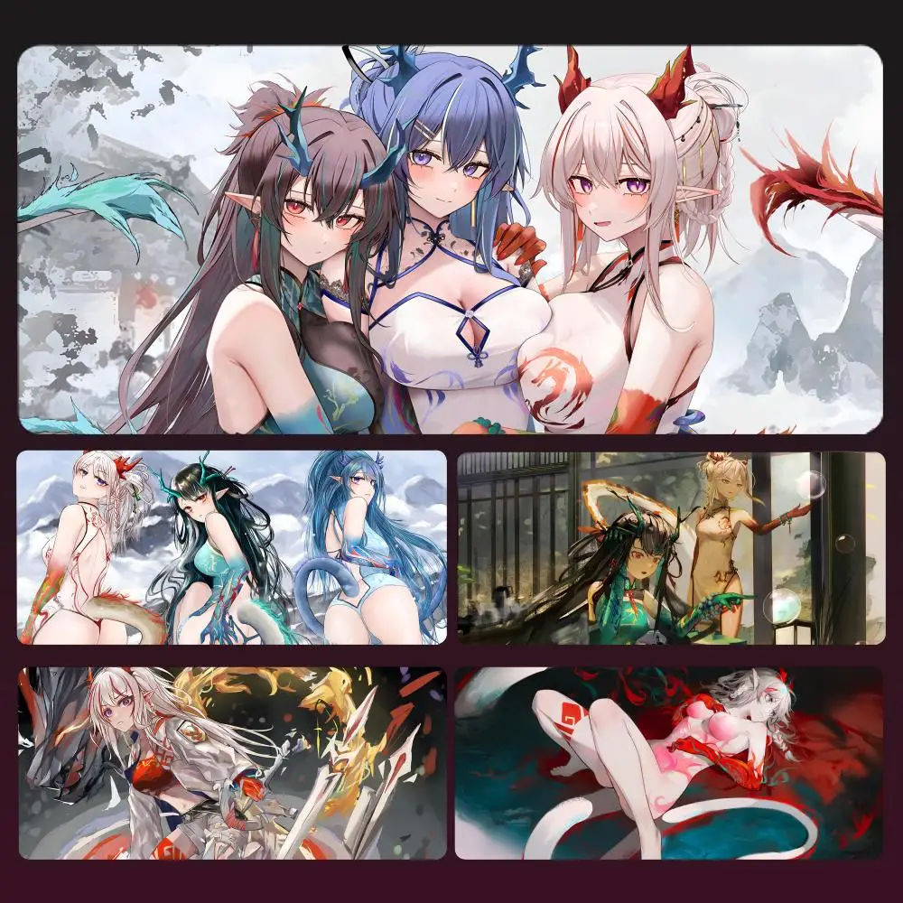 

Anime Arknights Mousepad Large Gaming Mouse Pad LockEdge Thickened Computer Keyboard Table Desk Mat