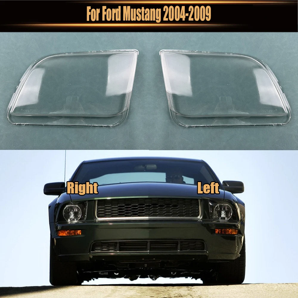 

For Ford Mustang 2004-2009 Front Lampshade Lamp Shell Headlamp Cover Headlight Shade Lens Plexiglass