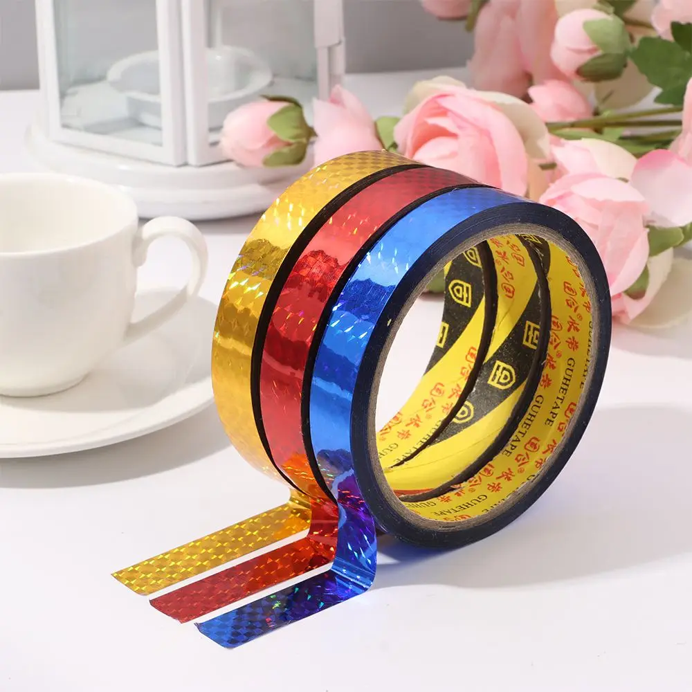 Stationery Adhesive Sticker Office Tapes Shiny Wrapping Tape Stickers Decorative Sticky Laser Tape