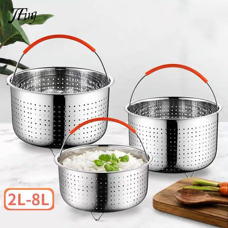 Stainless Steel Steamer Basket Pot Accessories for 3/6/8 Qt Pot Pressure Cooker