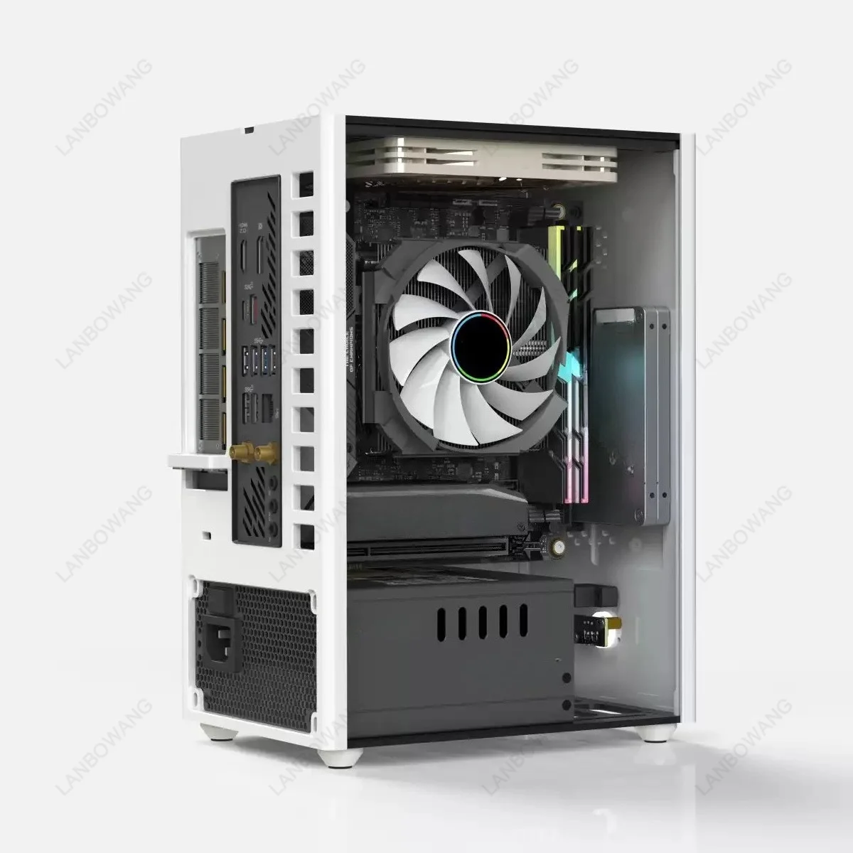 SIXGE K2S Mini ITX A4 Chassis, 4.8L CNC Aluminum Case Compatible with SFX PSU & 2-Slot GPU