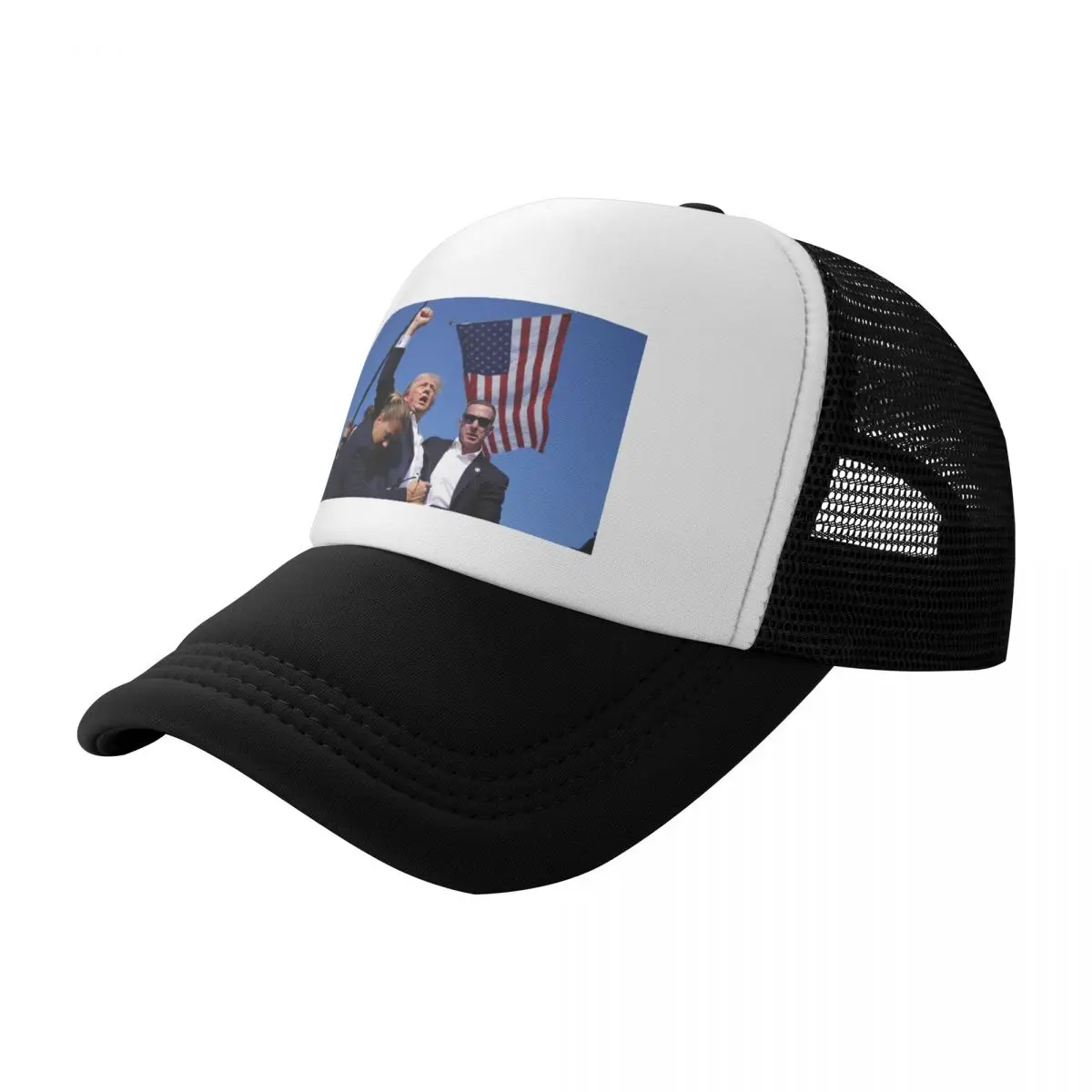 

2024 Trump Rally Shooting Mesh Golf Hat Caps Outfit for Women Men Adjustable Snapback Mesh-Back Summer Outdoor Hats