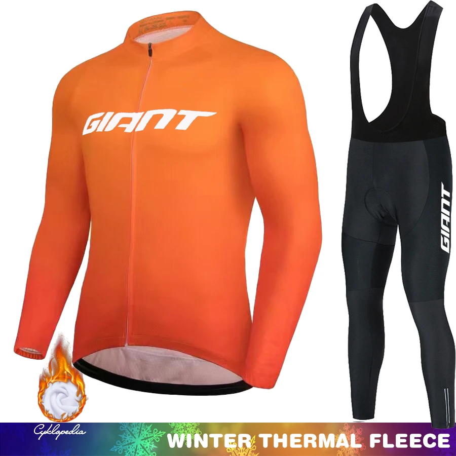 Cycling Thermal Jersey GIANT Cycle Winter Men Fleece Men's Clothing Suit Road Bikes Bib Bicycle Clothes 2026 Man Set Bike Mtb