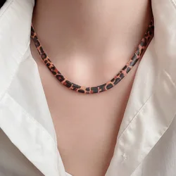 Minar Personality Leopard Print Chunky Snake Chain Necklace for Women Man Unisex Wholesale 14K Real Gold Plating Copper Chokers