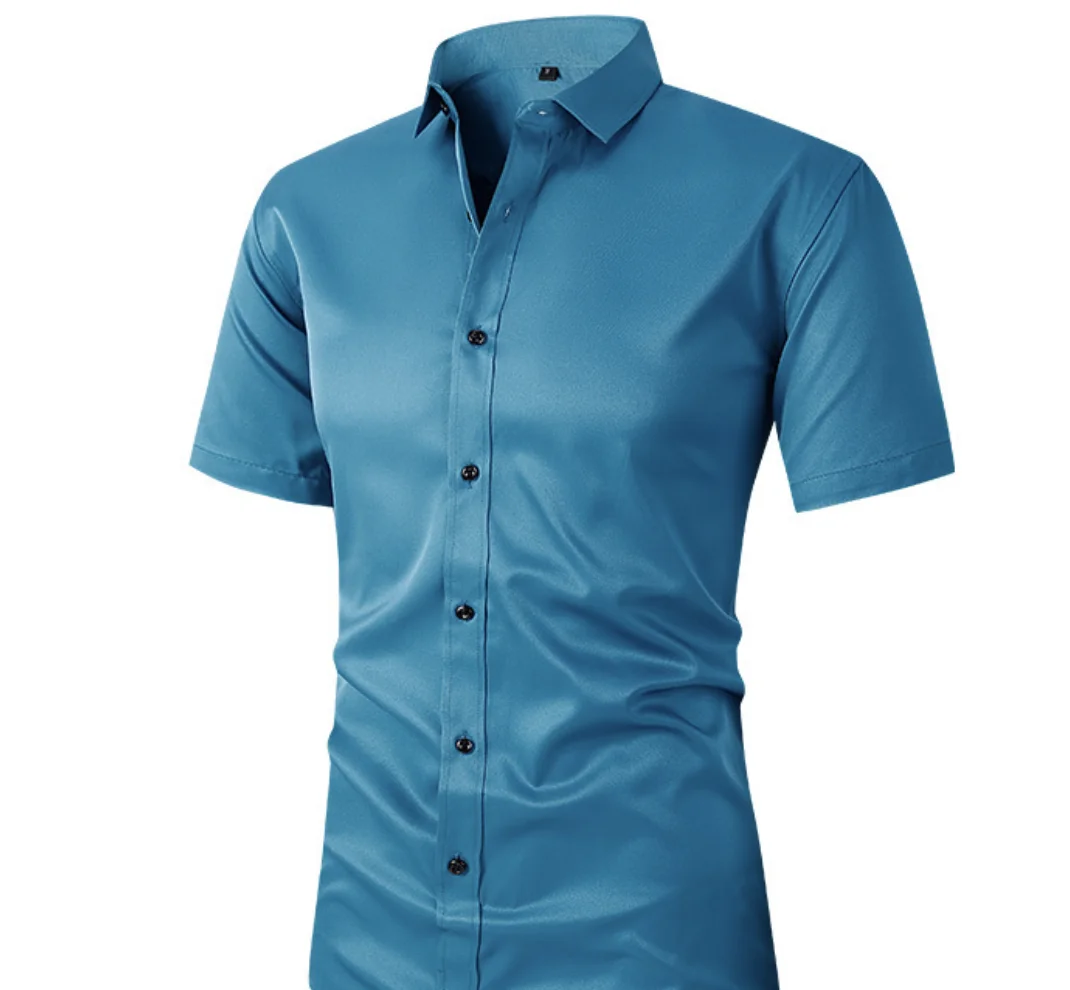 Camisa de negócios com top elástico para homens