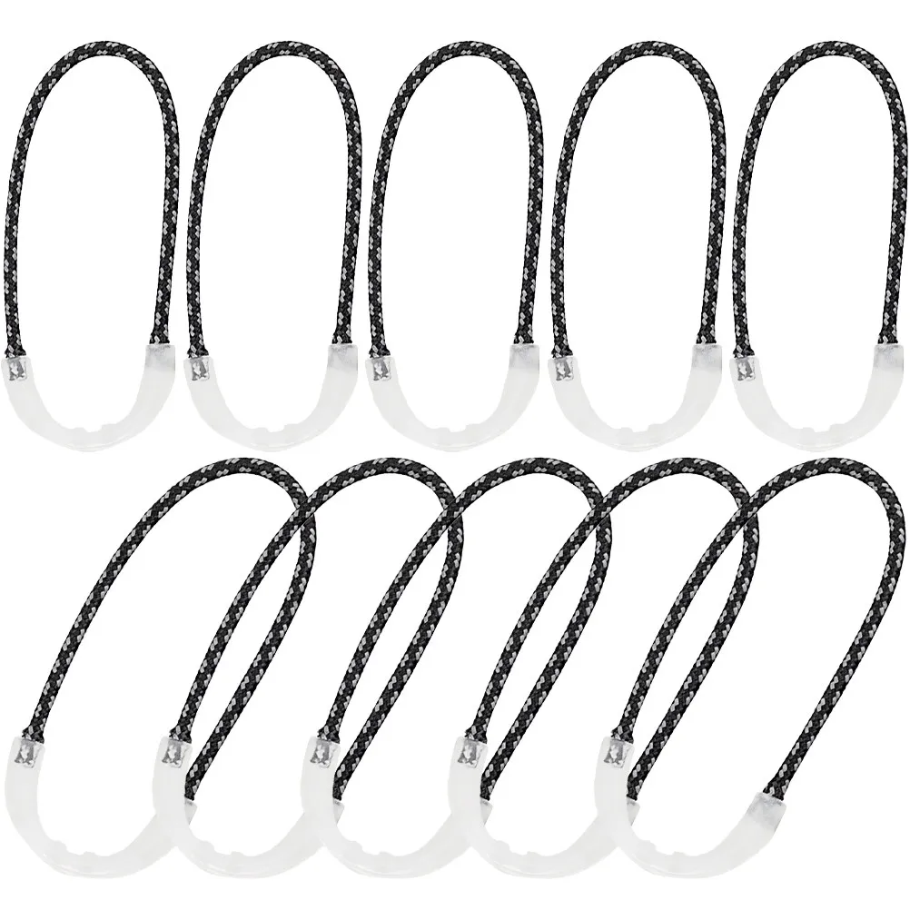 10Pcs Night Glow Luminous Zipper Puller Plastic Outdoor Extension Rope Replacement for Backpack Bags Camping Hiking Use