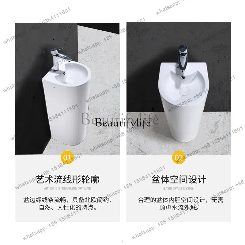 X4  single-hole column basin integrated hotel engineering floor-to-ceiling outdoor one-piece washbasin washbasin
