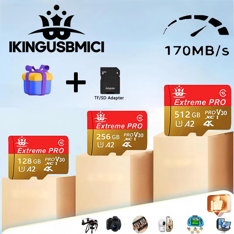 Flash Premium for Smartphone Camera Memory 32-64-128-256-512gb Class 10 Flash Card Reliable Quality High Quality Fast U3 Durable