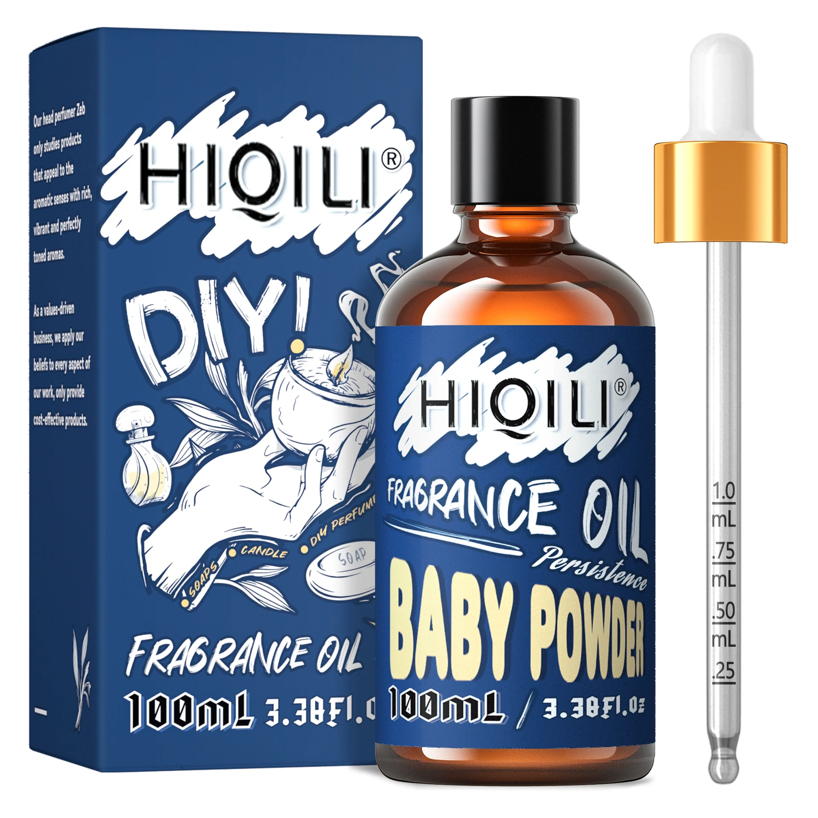 HIQILI 100ML Babypowder Oil, 100% Pure Oil for Aromatherapy,Car Diffuser,Humidifier,Candle Making,Soap Making, Massage, Gift