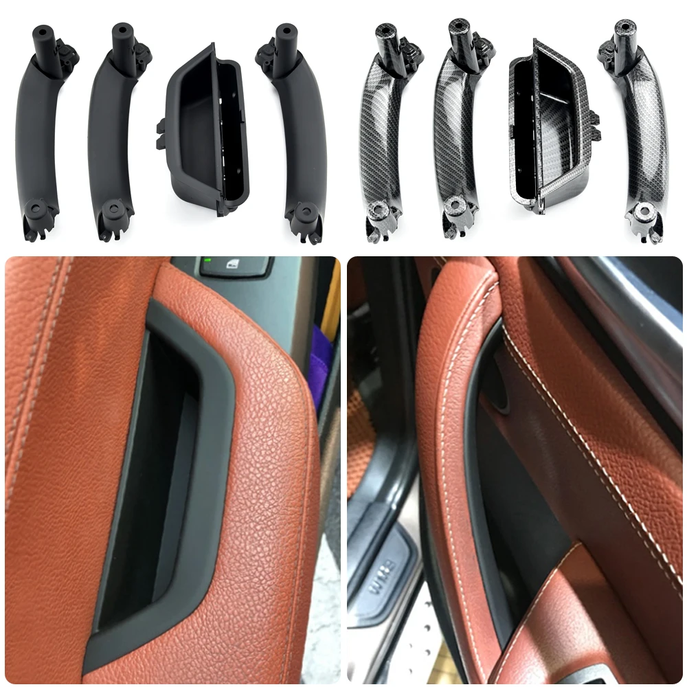 

Для BMW F25 F26 X3 X4 2011-2017 черный, бежевый цвет из углеродного волокна, левая боковая дверь, внутренняя ручка, отделка