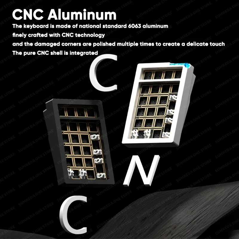 

Weikav Stars21 Aluminum Num Keypad Kit Bluetooth 2.4G Wired RGB Hot Swap Three Mode Aluminum Gaming Keyboard E-sports Customize