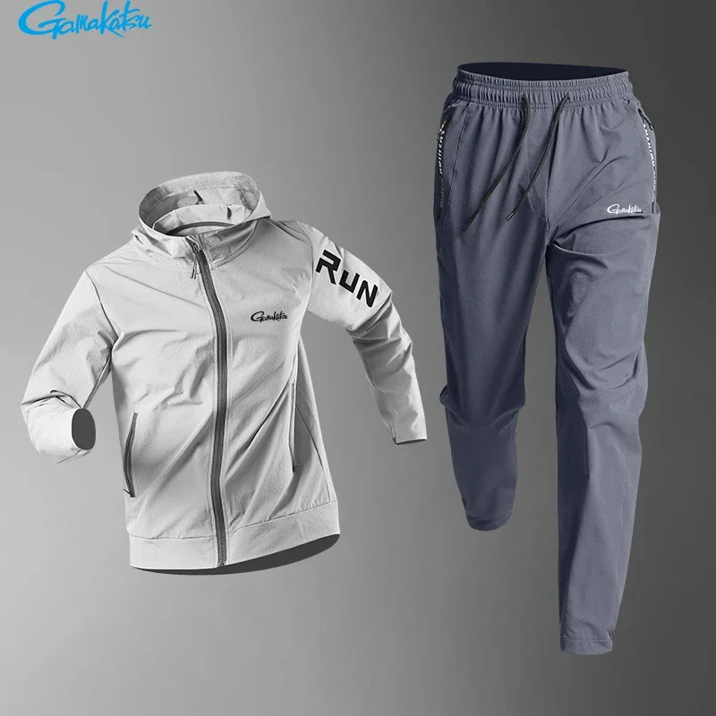 

Gamakatsu Men's Autumn Running Quick-Dry Sportswear Cycling Jacket Fitness Casual Outdoorwear Training Tracksuits Fishing