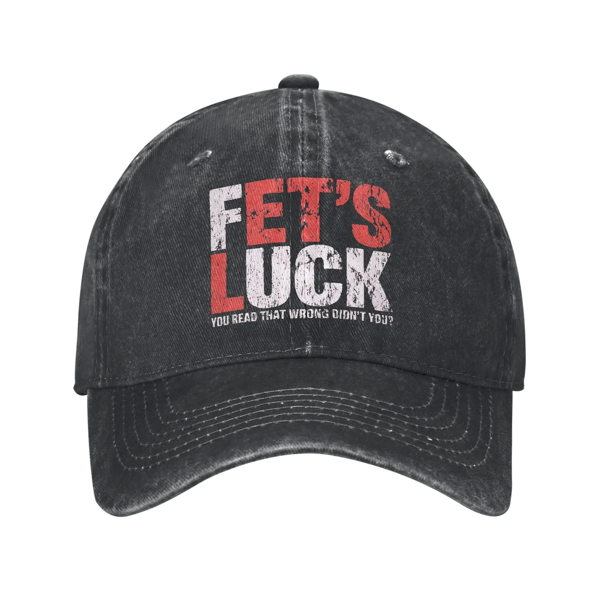 Fets Luck Washed Baseball Cap Streetwear Sun Hip Hop Hats Summer Female Male Running Hippie Baseball Caps