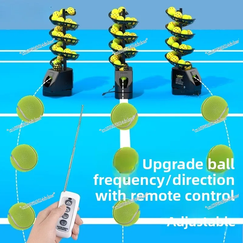 Tennis Ball Universal Ball Throwing Machine Remote Control Serve Machine Trainer Coach Ball Machine Single Belt Catch Net