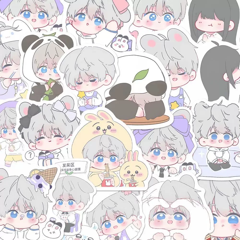 100 ملصق الحب والسماء العميقة Shenxing Q كارتون أنيمي لطيف الديكور حساب الهاتف المحمول ملصقات مقاومة للماء