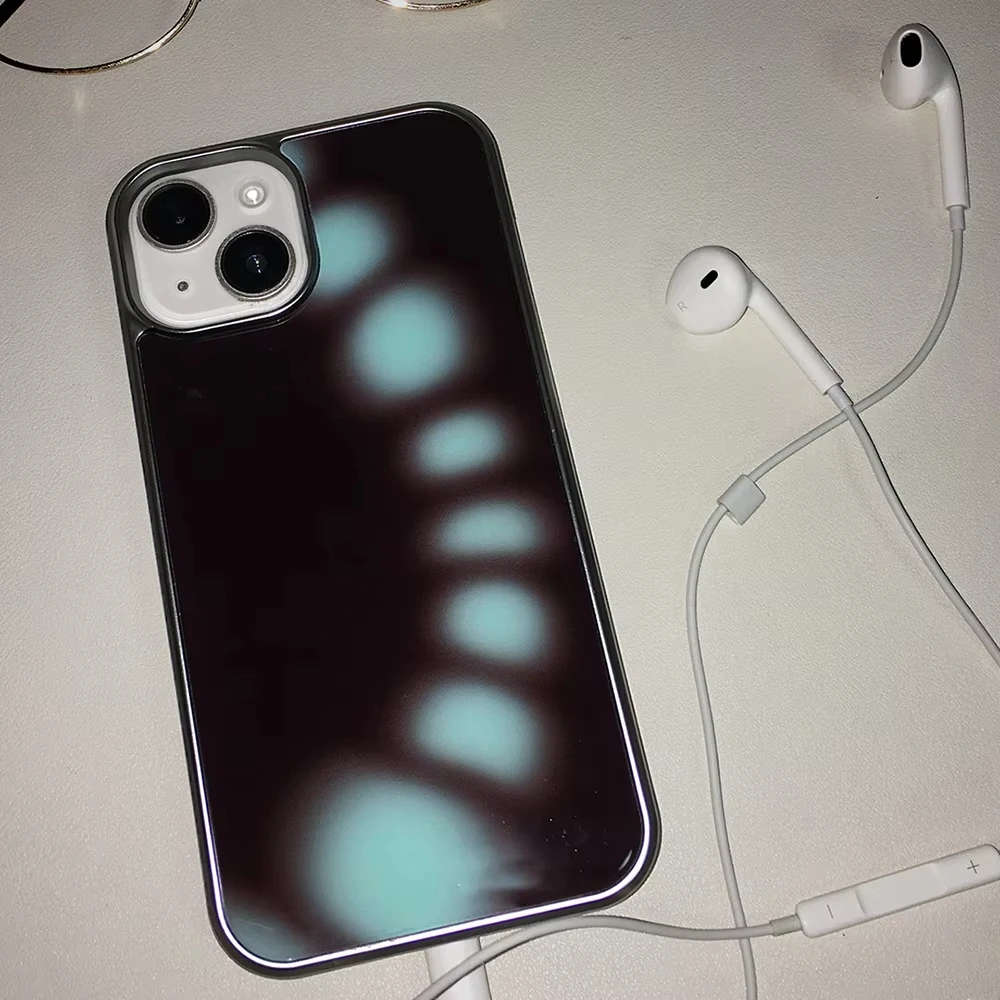 Korean Ins Black Pink Cyan Dots Phone Case for iPhone 17 16 15 14 13 12 11 Air Pro Max Plus Luxury Clear Soft Back Cover