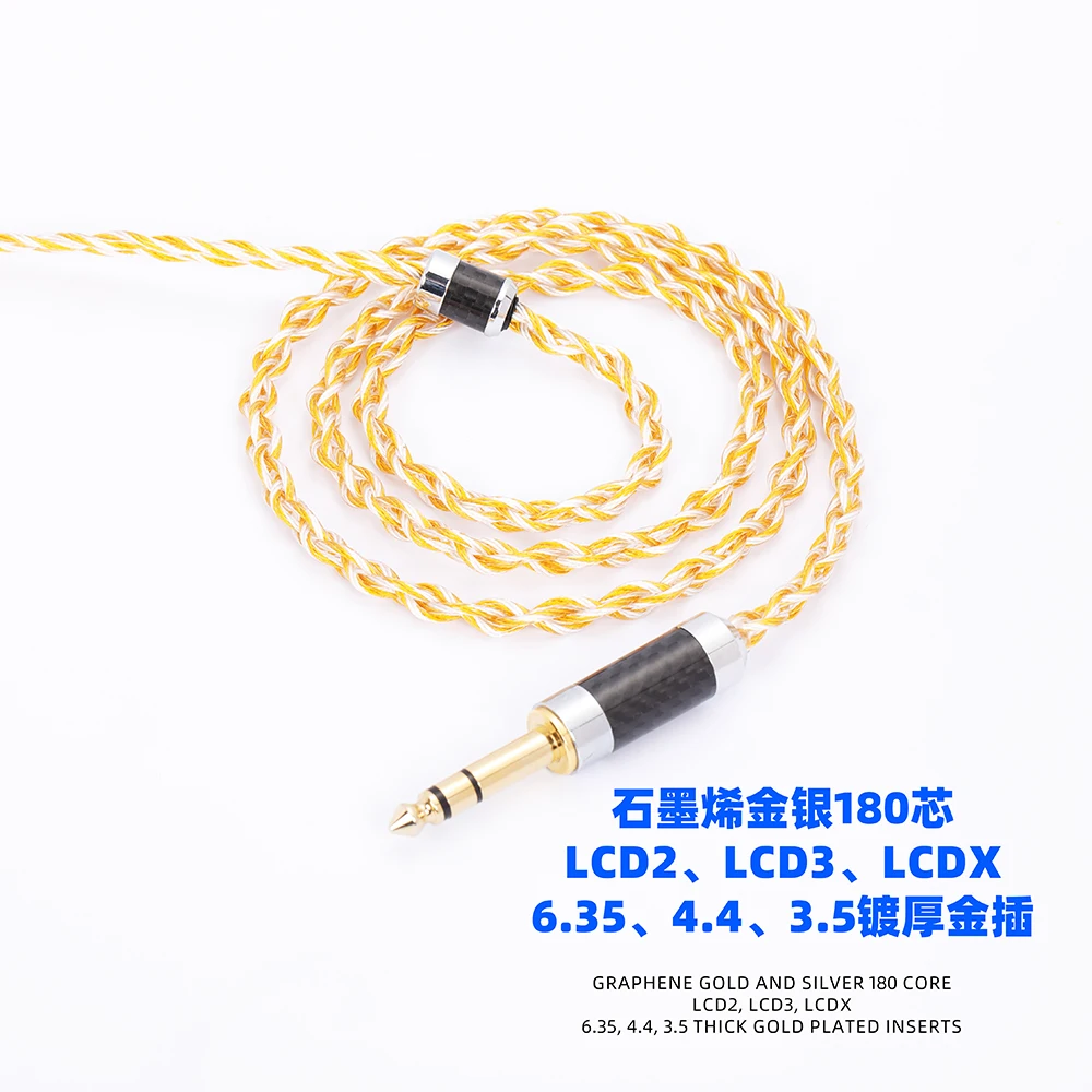 Cable de actualización de auriculares de un solo cristal, cobre, oro + plata, grafeno, 6,35mm, 4,4mm, 3,5mm, DIY, LCD2, LCD3, Otis, cuatro núcleos, tres núcleos