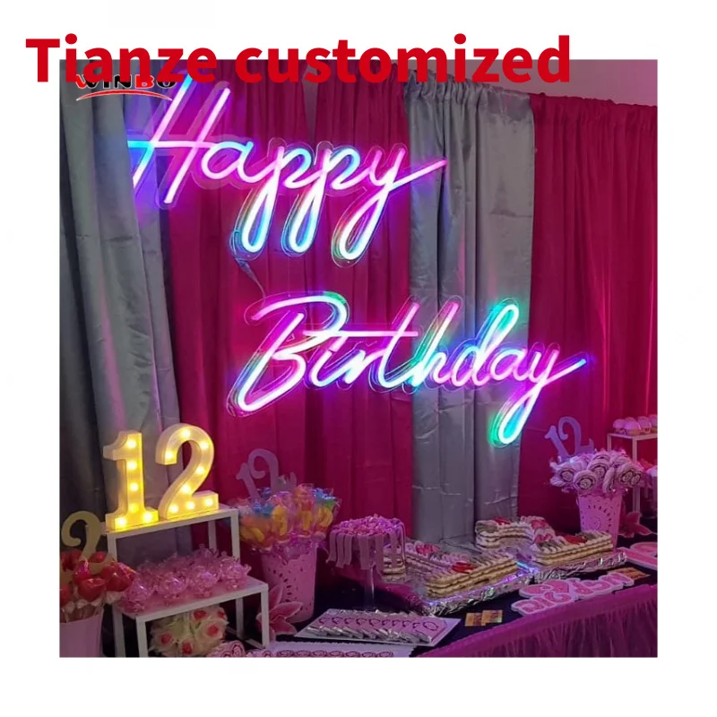 

(customized)Winbo Neon Sign Custom Light Up Letters Shop Home Party Decor Happy Birthday Merry Me Neon Sign