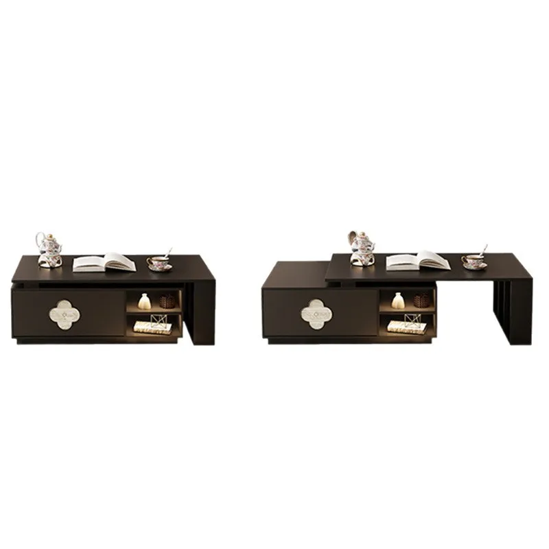 

French four-leaf clover TV cabinet coffee table combination retro style living room Baker shape floor-to-ceiling high-end