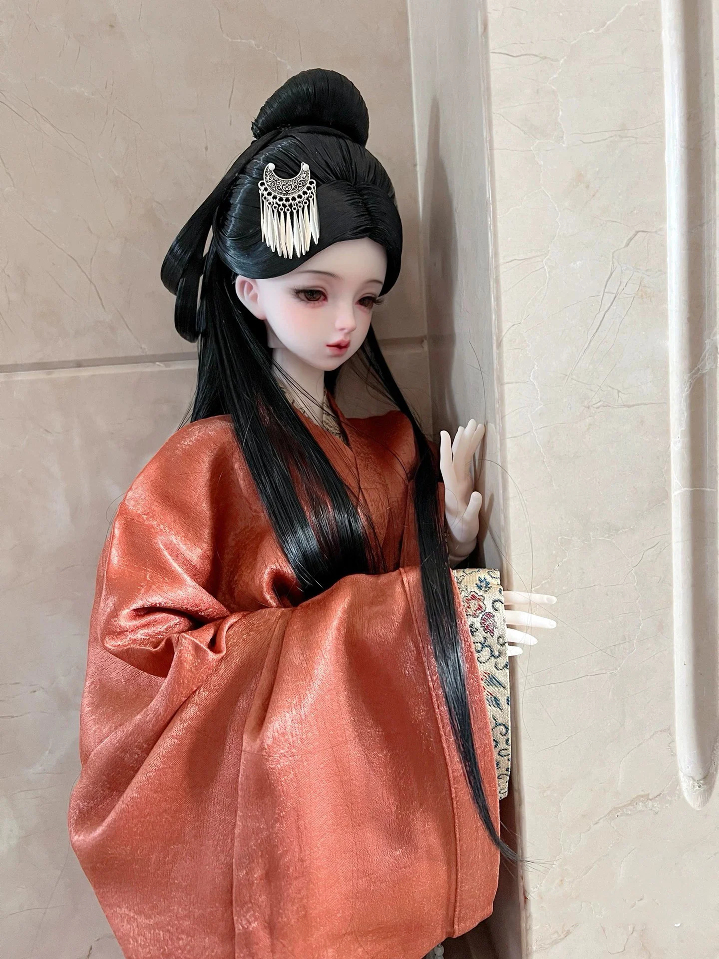 1/6 1/4 1/3 Schaal Oude Kostuum BJD Pop Pruiken Chinese Hanfu Vintage Haar Fee Pruik Voor MSD SD13 Meisje SSDF Accessoires A2075