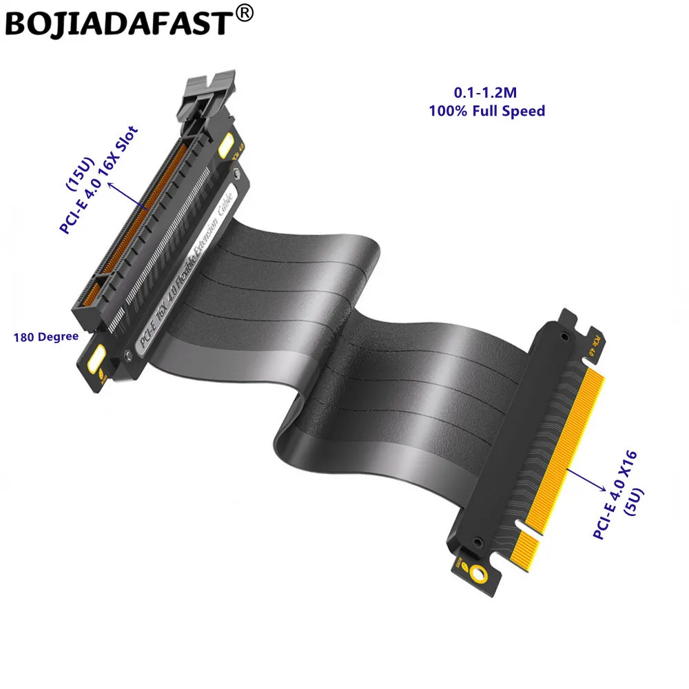 

PCI-E 4.0 16X to X16 GEN4 Graphics Card Riser Extension Cable 10-120CM For RTX4070Ti RTX4080ti RTX4090ti RX6700XT RX6800XT