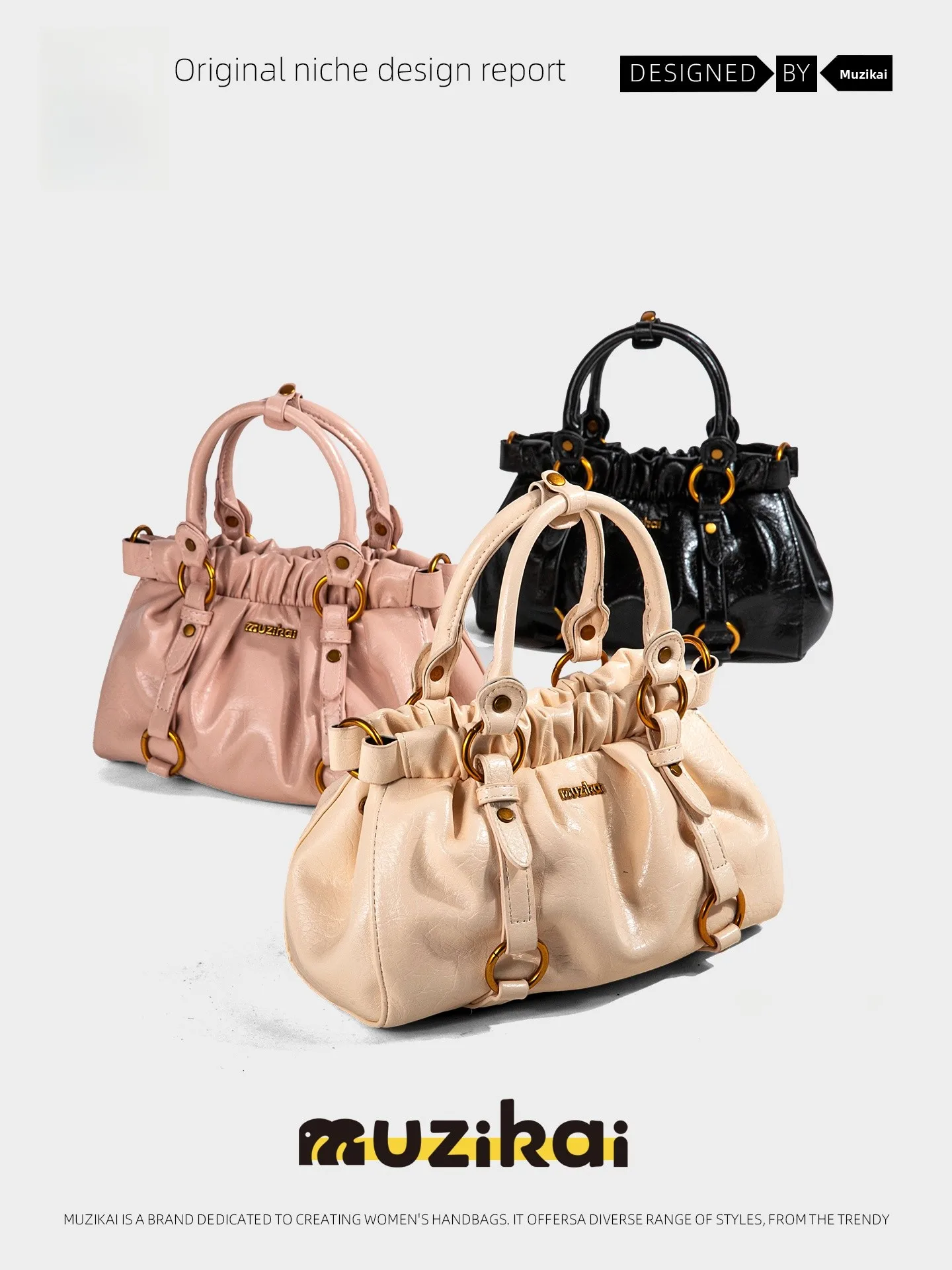 MuziKai Women's Soft Leather Crossbody Bag for Work Small Miscellaneous Items Bag Autumn New Style High-End Sensation Handbag