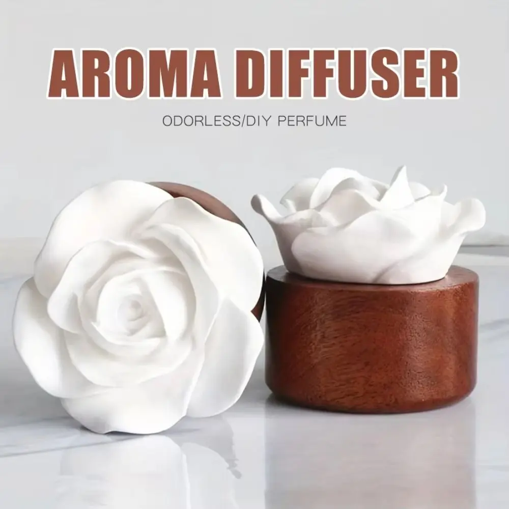 

Wooden Base Flower Aromatherapy Diffuser Handmade Ornaments Car Air Fresheners Decorations Flower Ornaments Portable