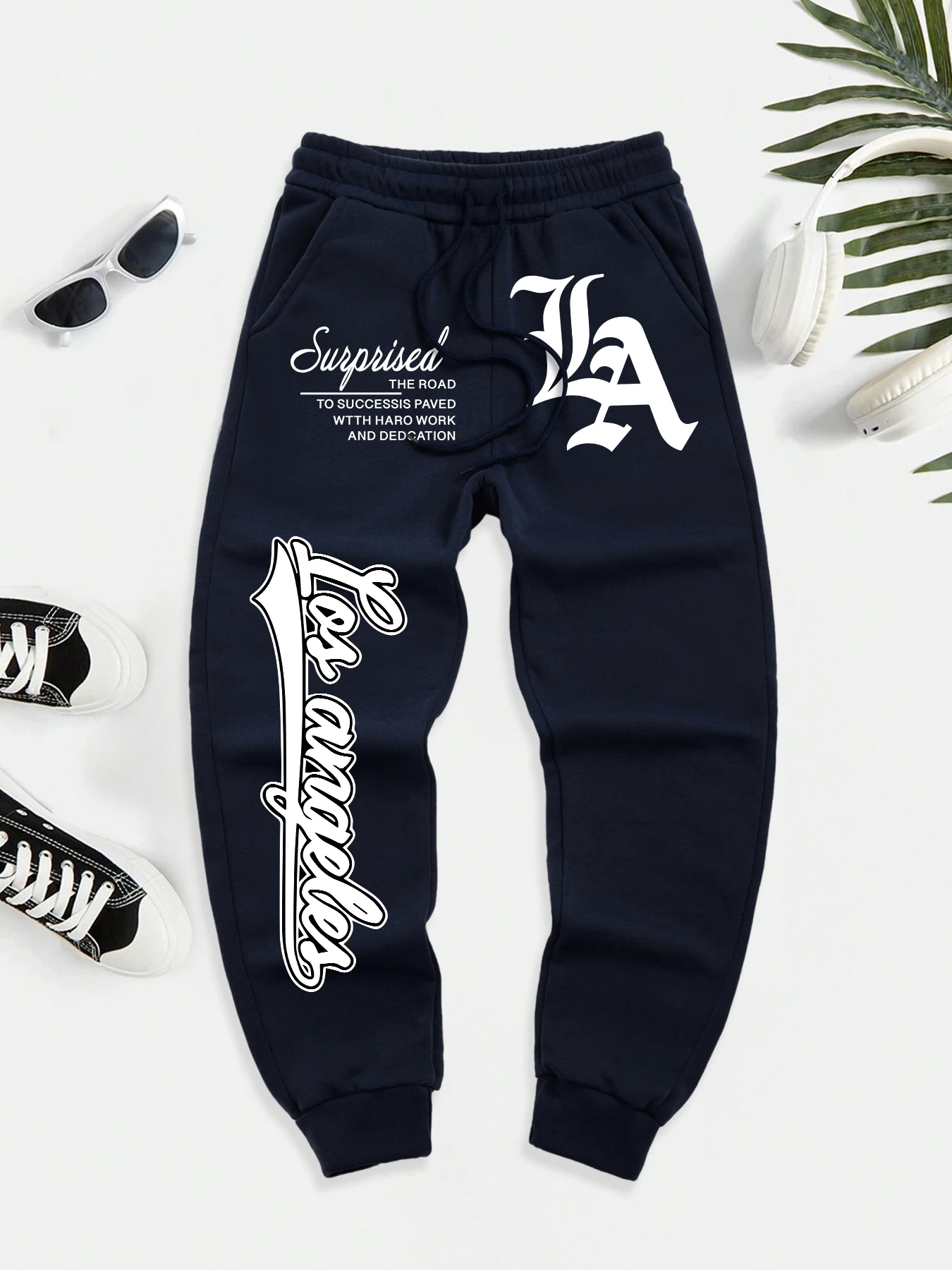 Los Angeles City Letter Print Men'S Women'S Trouser Loose Jogging Pant Fit Running Trousers Warm Jogger Casual Sweatpants Couple
