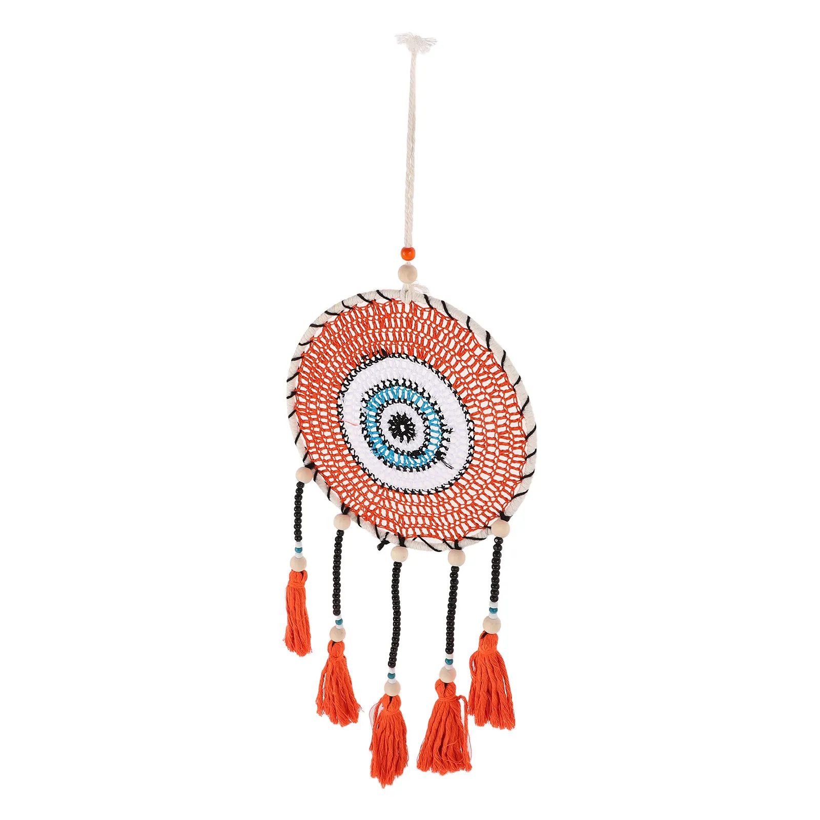 Handwoven Cotton Rope Tapestry Boho Style Bedroom Wall Hanging Tassel Embellishment Living Room Decorative Wall Decoration
